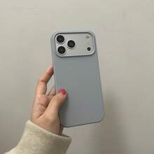1pc Silicone Phone Case Compatible With 18 Pro Max 18 Pro17 Pro Max 16 15 14 13 Pro Max Plus,PBuilt-In Fleeceremium Minimalist Siliconer Shockproof Anti-Drop Slim Protective Cover - Silver - View 2
