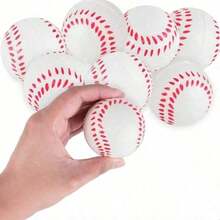 18pcs Mini Foam Sports Balls - 6cm White Baseballs, Suitable For Party Games, Relaxation, Sports Themed Decor - Multicolor - View 3
