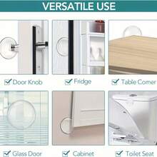 3pcs Transparent Self-Adhesive Door Bumpers, Shock Absorbing, Wall Protection, Noise Reduction, Easy Installation, Suitable For Home And Office Use, Reusable Plastic Fabric Design - A - View 5