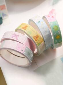5 Rolls/Box Creative Glitter Washi Tape, Beautiful Decorative Tape For Making Handbook And Scrapbooks, Exquisitely Packaged Gift Box Decorative Tape - Multicolor - View 3