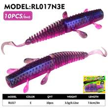 PRO BEROS Proberos 10/14pcs Soft Bait Fishing Swimbait, Worms Bionic Soft Fishing Bait, Soft Plastic Lures For Trout Walleye Bass Fishing. - Multicolor - View 17