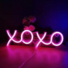 1pc LED Letter XOXO Neon Wall Hanging Light, Battery & USB Powered, Romantic Decorative Night Light For Home, Holiday, Party, Wedding, Birthday Gift, Atmosphere Lamp For Bedroom, Room, Living Room Decor - Xoxo Neon - View 14