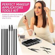 Makeup Tools, Eyeliner Brush, Mascara Brush, Lipstick Brush, Makeup Brush Set, Complete Makeup Tool Set, Makeup Gift Box Set - Black - View 7