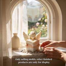 Reading Angel Figurine Silicone Mold, Reusable Silicone Mold Suitable For Resin, Plaster, Clay And Wax, Ideal For DIY Aromatherapy Candles, Figurines, Handicrafts, Etc., Easy To Demold. Asymmetrical Shaped Craft Mold Suitable For Holiday And Home Decor Making. - A - View 8