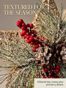 1pc 11.5 Inch Christmas Tree Topper Star, Shiny Gold Sequin Plastic Star, Suitable For Holiday Party Home Decor, Fireplace Mantel Shelf Tabletop Centerpiece, Durable Non-Fading, Lightweight Easy To Install, Indoor Outdoor Christmas New Year Wedding Universal - Multicolor - View 3