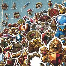 50Pcs Fantasy Adventure Decorative Sticker Pack, Knight, Gem‑Encrusted Relic And Mythical Beast Motifs, Vinyl Waterproof Decals, Bold‑Toned Decor For Laptops, Water Bottles, Journals And Scrapbook - Alien - View 8