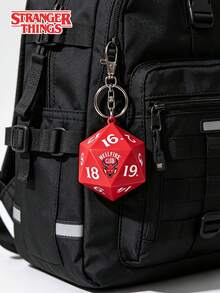 Netflix Stranger Things Official Hellfire Club D20 Dice Keychain, Accessory For Backpack Jacket, Halloween Christmas Gift Teens Adults 1PC - Red - View 3