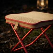 1PC Portable Folding Camping Chair, Multi‑Function Mini Stool For Outdoor Fishing With Pen Pouch - Red - View 3