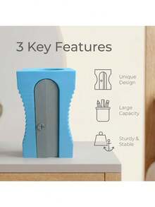 Giant Pencil Sharpener Shaped Pen Holder, Creative Personalized Desktop Stationery Storage Bucket, Fun Cute Desktop Decor Storage Container, Suitable For Office, School, Home - Multicolor - View 6
