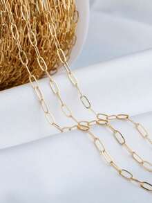 1/2m Fashion Solid Color Steel Oval Square Frame Chain For DIY Handmade Jewelry Making Necklace Bracelet Accessories Material - Figaro Chain - View 6
