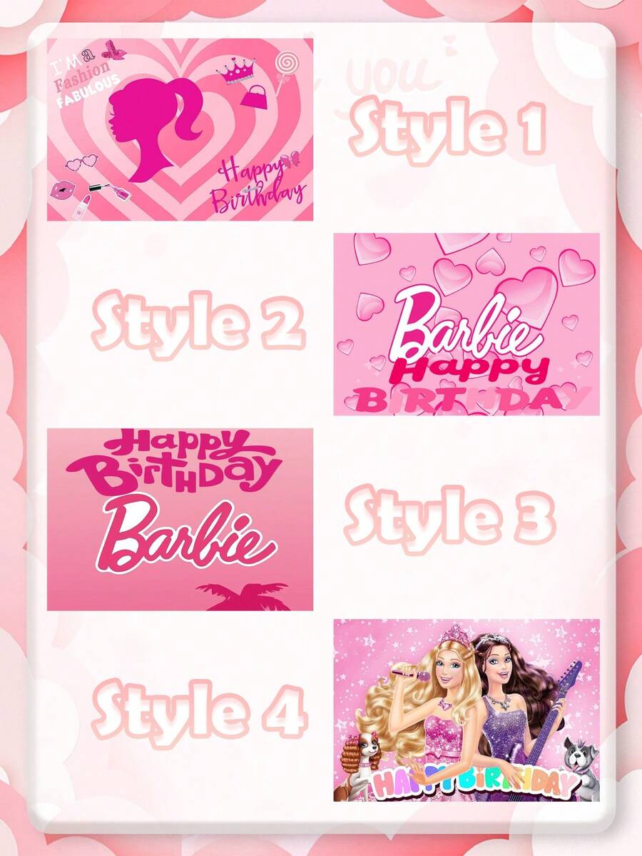 MASSDI Backdrop, Personalized Polyester Birthday Backdrop, Pink Heart Cartoon Silhouette Character Print, Wrinkle Resistant Fabric, Easy Hanging, Photo Booth Background, Celebration Decor, Party Ornament, Party Favor, Holiday Gift Accessory - Multiple Styles - View 1
