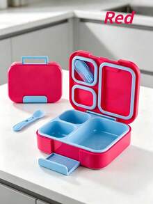 1pc/Children's PP Bento Box/3-Compartment Waterproof Lunch Box, 1110ml Capacity, Suitable For Kitchen Storage/Food Container/Back To School Supplies/Office/Home/Vacation Essentials, Travel Essentials, Summer Meals And Outdoor Dining. - Multicolor - View 9