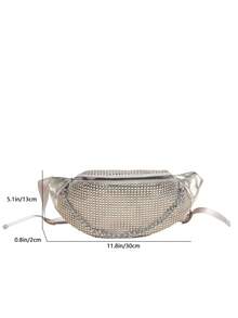 1pc Gold PVC Shiny Women's Waist Bag Chest Bag - Gold - View 7