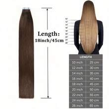 Extensões de Cabelo Humano com Fita Adesiva 20 peças/Pacote/30g Remy Liso Invisível Adequadas para Todos os Comprimentos de 18 a 24 Polegadas Amigáveis para Iniciantes - P18/613 - Ver 11