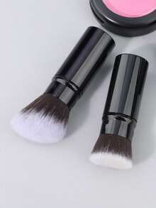 1-2pcs Retractable Makeup Brush, Portable Carabiner Foundation Brush, Suitable For Blending Liquid, Blush, Contour, Highlight, Sunscreen And Flawless Makeup - Multicolor - View 8