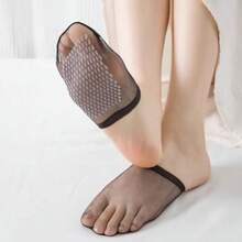 4/10/20 Pairs Ultra-Thin Women's Low-Cut High Heel Sandals Invisible Silicone Anti-Slip Half-Foot Socks - Multicolor - View 1