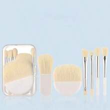 Luxurious Mini Portable Travel Makeup Brush Set, 6pcs Mini Eyeshadow, Blush, Powder, Highlighter, Brow Powder Makeup Tools - Multicolor - View 9