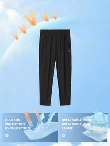 CAMEL CROWN Men's Quick-Dry Pants, Summer Moisture-Wicking Outdoor Sports Pants, Loose Straight-Leg Casual Long Pants - Phantom Black - View 2