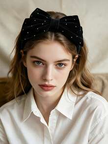 1pc Mesh Pleated Triple Layer Bow Headband, Elegant Elegant Bow Hair Accessory, Versatile For Daily/Date/Commute - Multicolor - View 13
