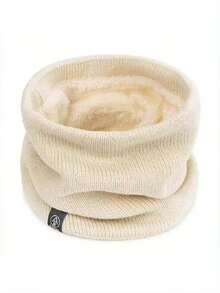1pc Women's Knitted Fleece Neck Warmer, Windproof Ear Protector Cycling Face Mask, Men's Neck Scarf - Multicolor - View 10