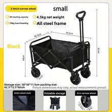 1 Piece Camping Trolley, Large Capacity And Strong Load-Bearing Capacity, Foldable For Space Saving; Equipped With Universal Wheels And Retractable Pull Rod, Portable For Outdoor Use - Multiple Specifications - View 5