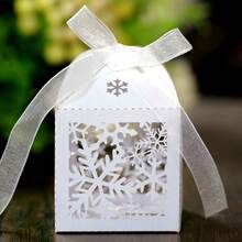 25pcs/Pack Christmas Gift Decoration Boxes Snowman Reindeer Snowflake Christmas Tree Pearlescent Paper Mini Exquisite Square Boxes 5*5*8cm Holiday Party Gift Packaging - Multicolor - View 10