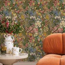Floral Pattern Self-Adhesive Wallpaper, Bohemian Style Wallpaper, Removable Waterproof Green Petal Design, Suitable For Bedroom, Bathroom, Home Wall - Multicolor - View 11