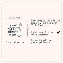 50Pcs Funny Black And White Meme Stickers Aesthetics Scrapbook Stickers Pack Comic Style Humor Work Stickers Vinly Waterproof Stickers For Water Bottle,Computer,Laptop,Phone,Luggage,Notebook,Fridge - Multicolor - View 4