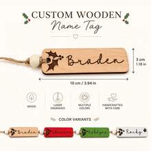 Label Kaos Kaki Natal Bergaya Rumah Pertanian Kustom, Label Hadiah Natal yang Dipersonalisasi, Label Nama Kayu untuk Kaos Kaki Natal, Dekorasi Pohon Natal, Dekorasi Liburan Pedesaan, Penanda Kaos Kaki Keluarga dengan Nama yang Disesuaikan, Label Hadiah yang Dapat Disesuaikan, Kenang-kenangan Hadiah Musiman yang Nyaman - beraneka warna - View 2