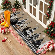 1/2/3pcs Christmas Theme Kitchen Rugs, Flannel Kitchen Rugs With Christmas Tree & Snowflake Pattern, Soft Comfortable Absorbent Non-Slip Machine Washable With Anti-Slip Backing, Multi-Functional Home Floor Mat For Entryway, Living Room, Bedroom, Kitchen, Dining Room, Bathroom, Laundry Room, Patio, Hallway, Holiday Decor Christmas Arrangement - Multicolor - View 15