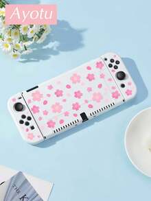 Ayotu Compatible With Switch/Switch OLED/Switch Lite Sakura & Petal Pattern Game Console Shell And Accessories, Package Includes Protective Case, Storage Bag, Dock Shell, Controller Protective Sleeve And Other Multiple Style Accessories To Choose From, Autumn Romance, Back To School Gift/Birthday Gift/Anniversary Gift. - View 3