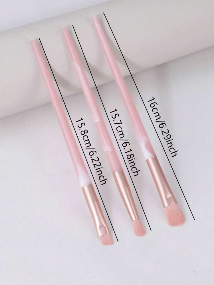 3pcs Eyeshadow Makeup Brushes, Eye Blending & Highlight Brushes, Suitable For Cream Or Powder Eyeshadow And Eyeliner, Eyebrow Brush, Recommended For Beginners For Natural & Even Application, Pink - Pink - View 4