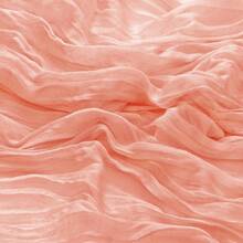 Assorted Color Crinkle Cheesecloth Table Runner Mix Multi Wrinkle Gauze Table Scarf, Semi Sheer Boho Rustic Table Decor For Wedding Reception Bridal Shower Banquet Holiday Party - Coral Pink - View 3