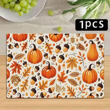 1/4/6pcs Autumn Series Pumpkin Acorn Autumn Leaf Pattern Printed Placemats Suitable For Home Kitchen/Heat-Resistant Table Mats Table Protection Kitchen Dining Table Party Scene Decoration - Multicolor - View 15