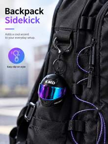 2pcs/Set - Cool Motorcycle Helmet Keychain Pendant With Spare Cat Ear Key Ring Clip, Gradient Lens Helmet Key Chain Motorcycle Bag Charm Bag Accessory, Wallet Charm, Mini Motorcycle Helmet Key Chain Bag Charm, Flip Cover Motorcycle Helmet Rider Keychain Key Ring, Unisex Rider Backpack Car Accessory - Multicolor - View 5