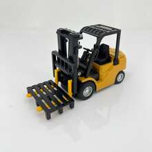 Remote Control Forklift Model, 1:64 Scale Realistic Alloy Desktop Engineering Toy, Mini Engineering Forklift, Fork Lift & Lower, Forward & Backward, Left & Right Steering, Light & Music & Horn, Multi-Speed Adjustment, Fun Educational Toy, Suitable For Children, Boys & Girls Like, Parent-Child Interaction, Adult Desktop Stress Relief, Decoration & Collection Display - Yellow - View 8