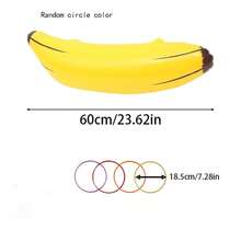 5pcs PVC Inflatable Banana Ring Set, Bar Nightclub Prop, Single Party Inflatable Toy, Photo Prop (Random Ring Color) - Yellow - View 6