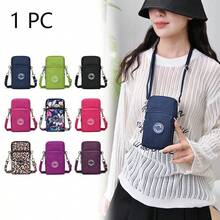 meetself 1pc Women's Mini Cell Phone Crossbody Bag, Lightweight Oxford Cloth Multi Zipper Pocket Purse, Adjustable Strap Small Shoulder Bag For Daily Travel - Multicolor - View 1