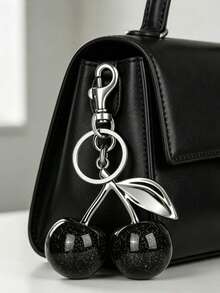 1pc/Set Cherry Shaped Bag Charm Keychain - Cherry Keychain Bag Pendant Car Cherry Ornament Keychain, Women's Christmas Valentine's Day Gift - Multicolor - View 8