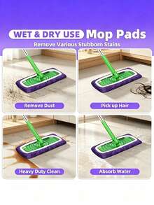 2pcs Coral Fleece Mop Cloth, Reusable And Washable, Suitable For Cleaning Hardwood Floors And Various Surfaces, Durable Synthetic Material, Essential For Floor Cleaning, Decorative Style Easy-To-Clean Mop Cloth - Replacement Mop Pads - View 5