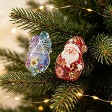 DIY Christmas Epoxy Resin Mold Santa House Wine Glass Bottle Tree Silicone Mould For Keychain Gypsum Decor - A - View 4
