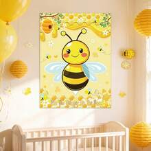 Bee Pin Game, Includes Blindfold And Sticker Pins, Fun Birthday Party Activity, Bee Theme Baby Shower Decoration - Multicolor - View 5