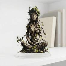 2D 壓克力大地之母雕像，苔蘚樹女神雕像，禪修與自然愛好者裝飾，大地之母女神，樹仙，靈性裝飾，禪修，祭壇裝飾，房間裝飾，桌面裝飾，客廳裝飾 - 綠色女神 - 查看 5