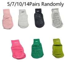 1/5 Pairs Women's Dopamine Letter Non-Slip Silicone Grip Pilates Fitness Loose Knit Breathable Boat Socks - Multicolor - View 15