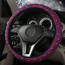 1-Piece Rhinestone Car Steering Wheel Cover, Shiny Diamond Steering Wheel Cover, No Inner Ring, Women's Car Interior Accessories - Steering Wheel Cover - View 10