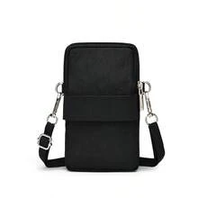 meetself 1pc Women's Mini Cell Phone Crossbody Bag, Lightweight Oxford Cloth Multi Zipper Pocket Purse, Adjustable Strap Small Shoulder Bag For Daily Travel - Multicolor - View 7