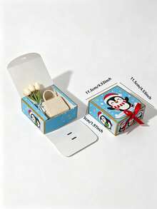Christmas Penguin Gift Boxes With Red Ribbon Bow, Xmas Cartoon Paper Present Boxes Holiday Party Favor Packaging Boxes For Candy Small Gifts Cosmetics - View 3