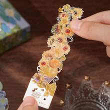 Artistic Metal Hollow Tassel Bookmark, Vintage Oil Painting Style Decorative Page Marker, Suitable As Reading Gift For Book Lovers - A - View 4
