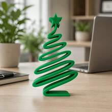 1Pc Minimalist 3D‑Printed Christmas Tree Ornament, Simple Sleek Festive Tabletop Decor, Elegant Centerpiece For Dining Table, Cabinet & Living Room Display, Versatile Neutral‑Style Holiday Accent For All Indoor Home Scenes - Multicolor - View 3