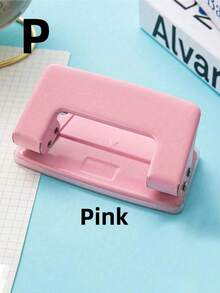 2pcs Solid Color Dual Hole Puncher, Portable Manual Hole Punch Machine, Suitable For Office Binding Supplies, School Notebooks, Scrapbooks And Stationery - Sets - View 5